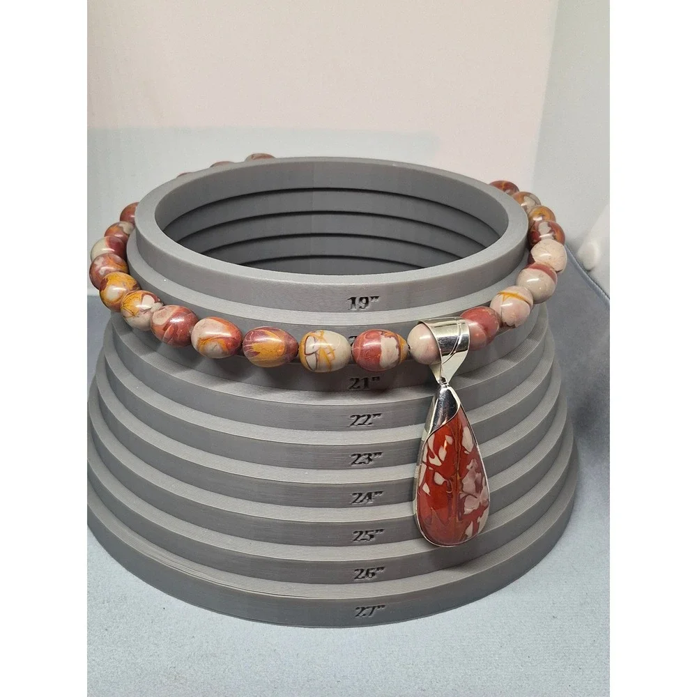 Jay King Noreena Jasper Necklace Red Sterling Silver Australian Statement